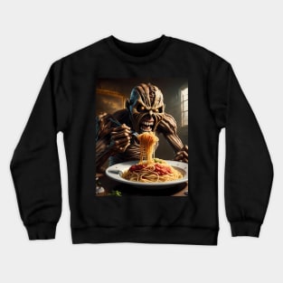 Eddie eating spaghetti Crewneck Sweatshirt